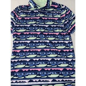 Good Good Golf Polo Men's Medium Golfing All Over Par Print Performance Shirt